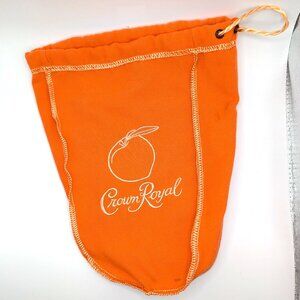 Crown Royal Whisky Drawstring Orange Bag Peach Flavored; Coin Bag; Dice Bag